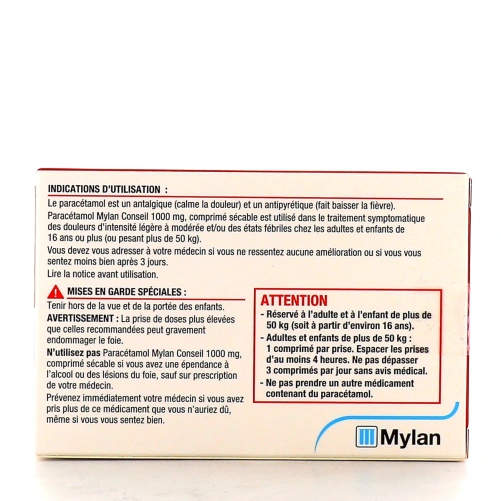 Mylan Conseil Paracétamol 1000 mg