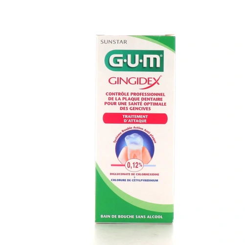 Gum Gingidex Bain de bouche 0,12 % Traitement d'Attaque