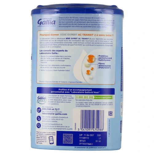 Gallia Bébé Expert Lait AC Transit 2ème âge