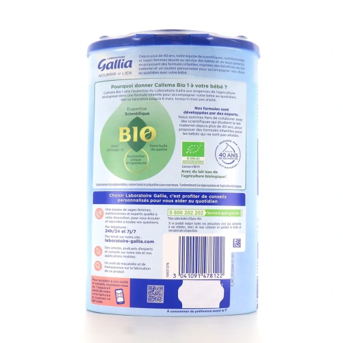 Gallia Calisma Bio 1 Lait 1er âge