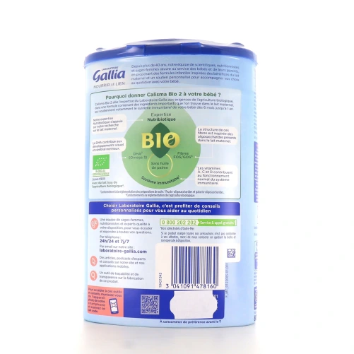 Gallia Calisma Bio 2 Lait 2eme âge