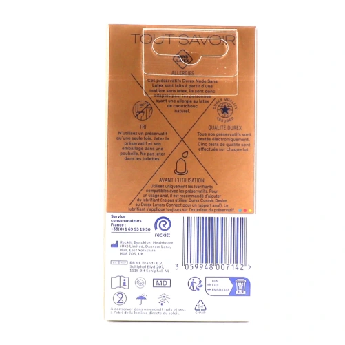 Durex Nude Préservatifs Sans Latex