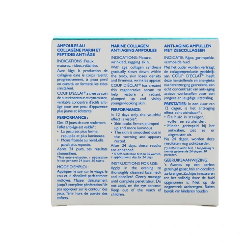 Coup d'éclat Ampoule Collagène Marin et Peptides Anti-âge