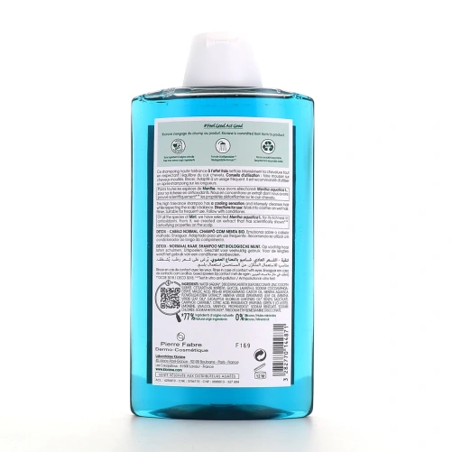 Klorane Shampooing Détox Menthe Aquatique Bio