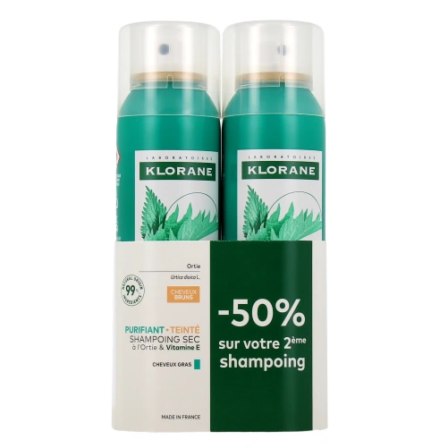 Klorane Shampoing Sec à l'Ortie Cheveux Châtains à Bruns