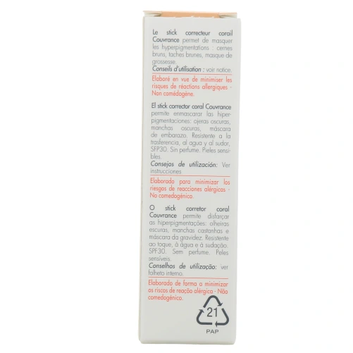 Avène Couvrance Stick Correcteur Jaune Vert Corail