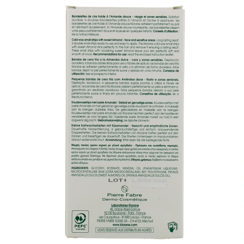 Klorane Bandelettes de Cire Froide Visage et Zones sensibles