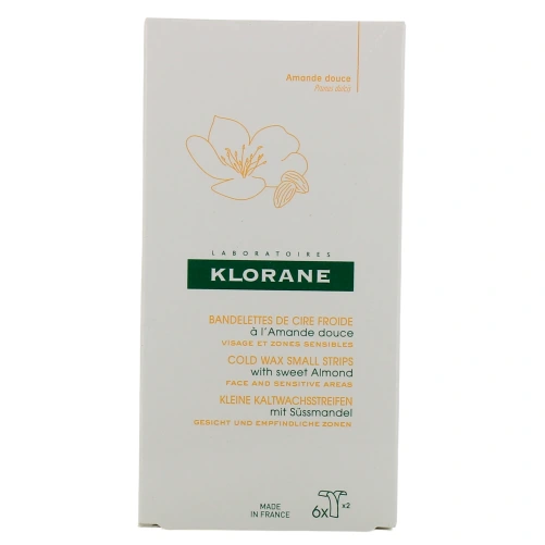 Klorane Bandelettes de Cire Froide Visage et Zones sensibles