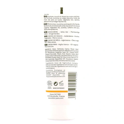 Cattier Crème Mains Argile Blanche Bio