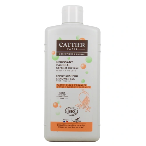 Cattier Gel Moussant Familial Bio Corps et Cheveux Sans sulfate