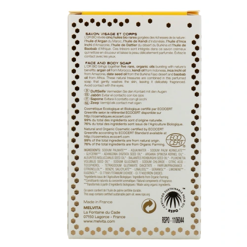 Melvita L'Or Bio Savon aux 5 huiles précieuses