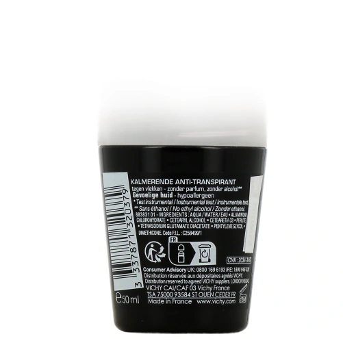 Vichy Homme Déodorant Anti-transpirant 48h Peaux sensibles