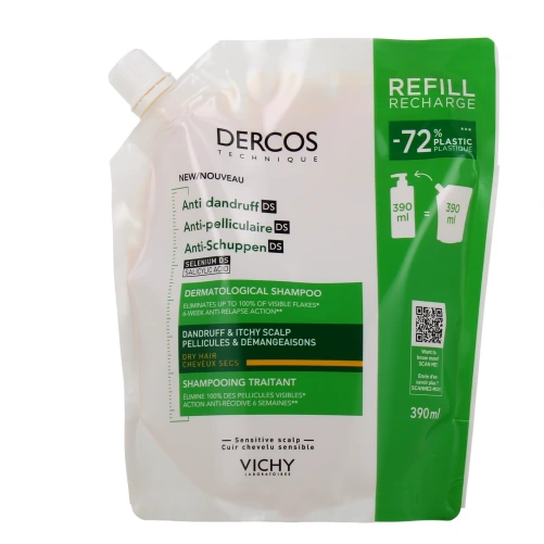 Dercos Shampooing Anti-Pelliculaire Traitant Cheveux Secs