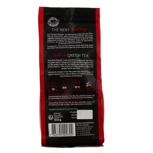 Thés de la Pagode Thé Vert Fruits Rouges Bio