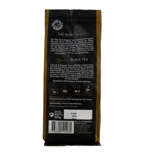 Thés de la Pagode Thé Noir Yunnan Bio