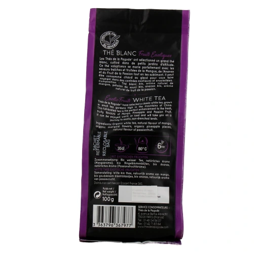 Thés de la Pagode Thé Blanc Fruits Exotiques Bio