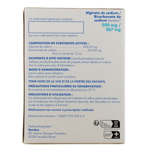 Alginate de Sodium Bicarbonate de Sodium
