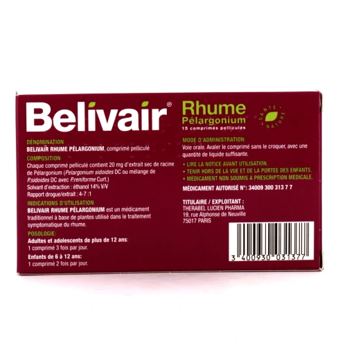 Belivair Rhume Pélargonium