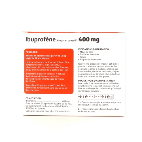 Ibuprofène Biogaran Sticks