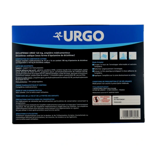 Urgo Diclofenac Emplâtres Médicamenteux 140 mg