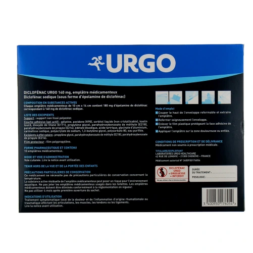 Urgo Diclofenac Emplâtres Médicamenteux 140 mg