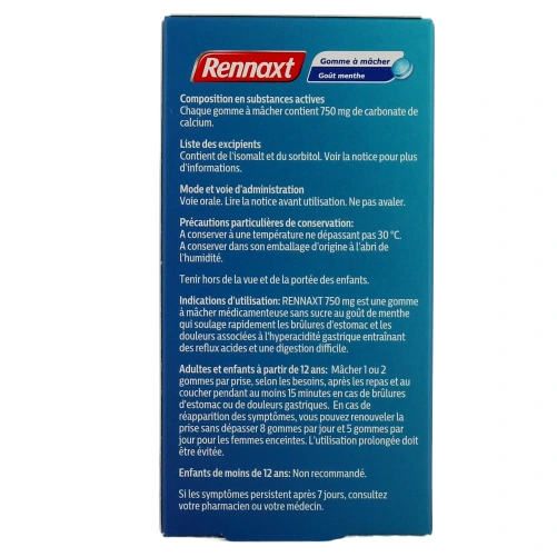 Rennaxt Gomme à Mâcher Goût Menthe