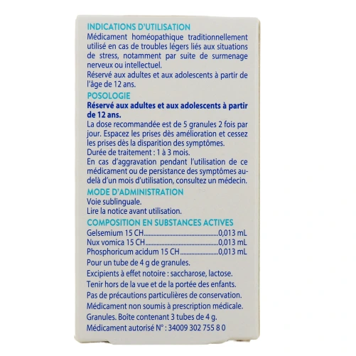 Boiron ZelaCEO Surmenage et Stress Granules