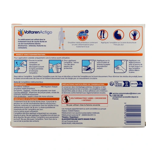 Voltaren Actigo Emplâtre Médicamenteux