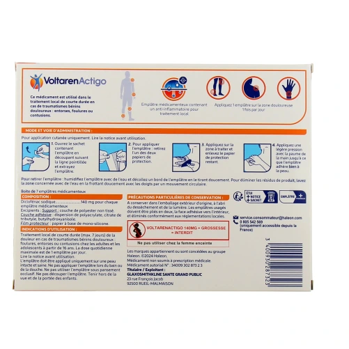 Voltaren Actigo Emplâtre Médicamenteux