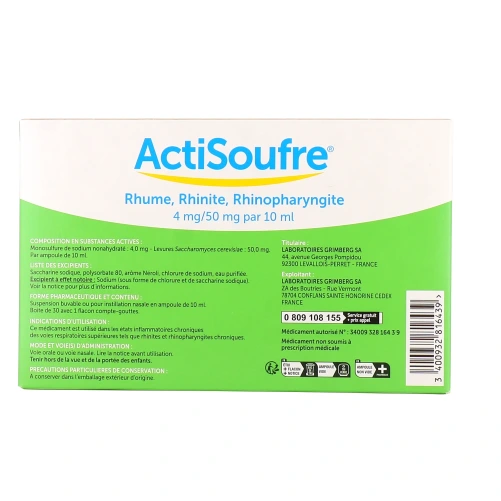 Actisoufre ampoules