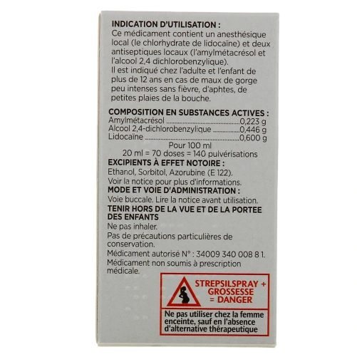 StrepsilSpray Lidocaïne