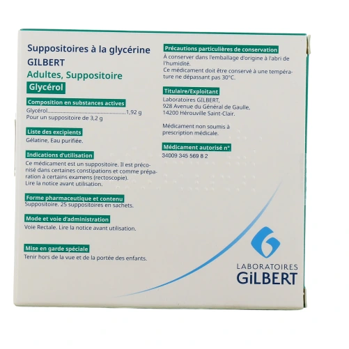 GILBERT Suppositoires à la Glycérine Adultes
