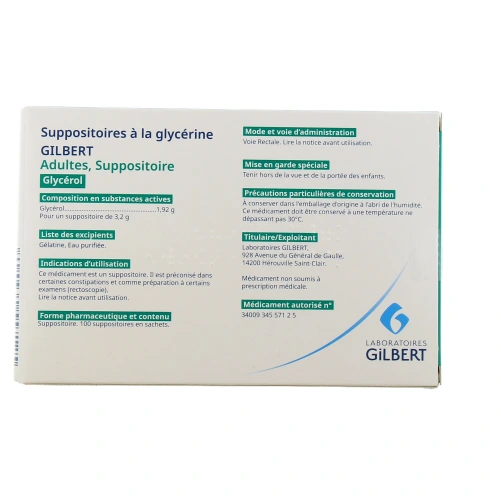 GILBERT Suppositoires à la Glycérine Adultes