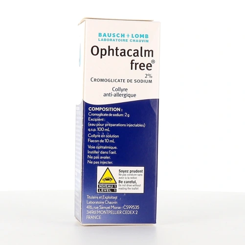 Ophtacalm Free 2% Collyre Anti-Allergique