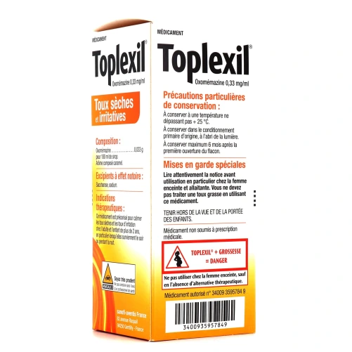 Toplexil toux sèches et irritatives sirop 150 ml caramel