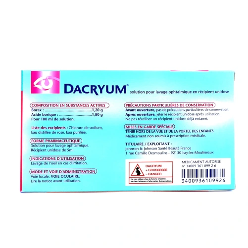 Dacryum Solution pour Lavage Ophtalmique