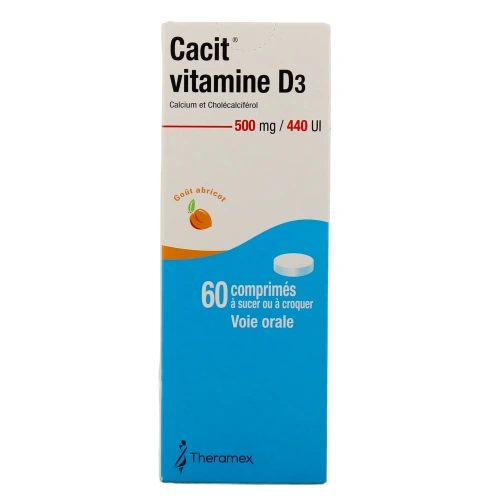 Cacit Vitamine D3 500mg / 440UI 60 comprimés à sucer