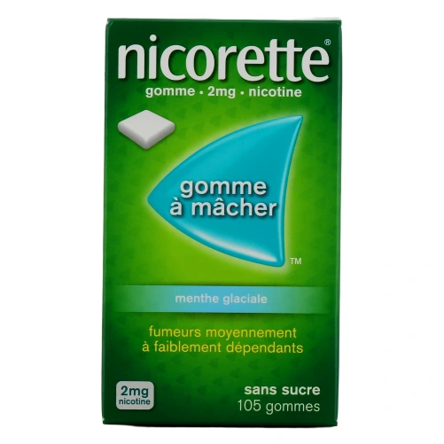 Nicorette gommes 2 mg sans sucre