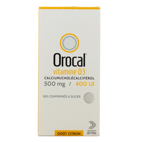 Orocal vitamine D3 500mg / 400UI comprimés à sucer
