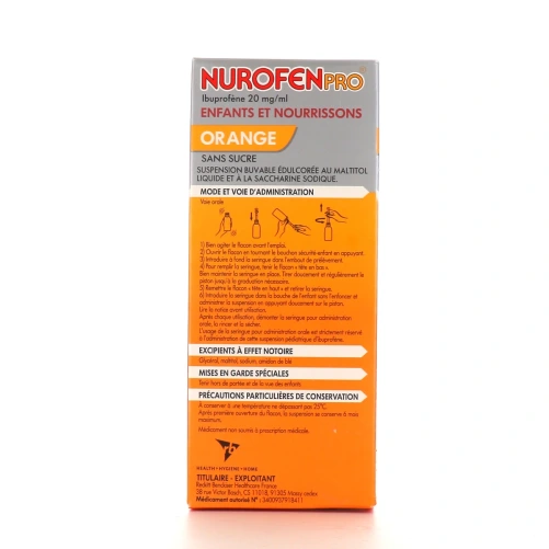 NurofenPro 20mg/ml suspension buvable sans sucre