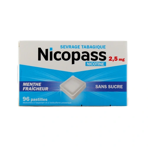 Nicopass 2,5mg - 96 pastilles