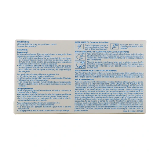 Gifrer Sérum physiologique