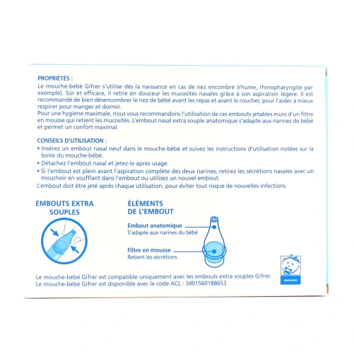 Gifrer Embouts jetables pour mouche bébé Physiologica