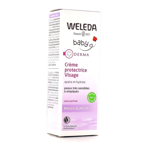 Weleda Crème protectrice visage mauve blanche