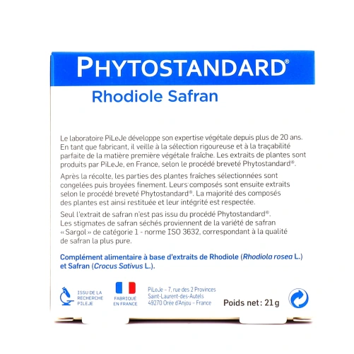Pileje Phytostandard Rhodiole Safran