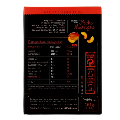 Protifast Boisson Saveur Pêche Mangue