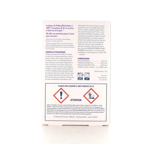 Moustifluid Plaque Anti-Acariens & Punaises De Lit