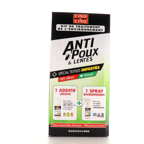 Cinq sur Cinq Anti-Poux et Lentes Kit de traitement de l'environnement