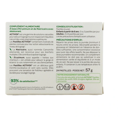 Activox Pastilles Menthe Eucalyptus