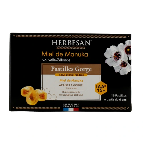 Herbesan Pastilles Gorge Miel de Manuka IAA 15+